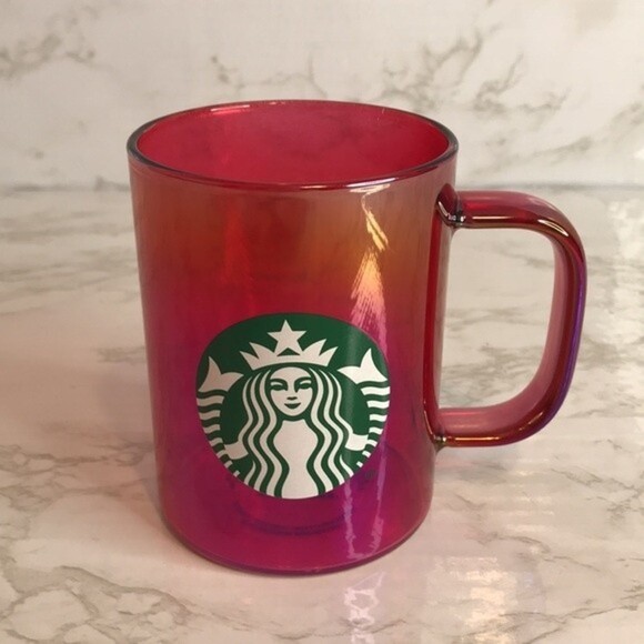 Starbucks limited edition 2019 red iridescent glass cup - Picture 2 of 8